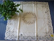 Gorgeous Embroidered Cutwork Light Golden Table Cloth36