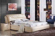 1.8m modern style real leather bed